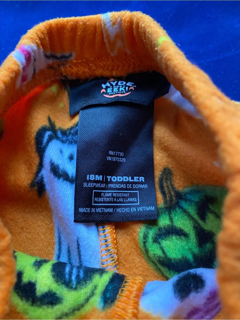 New Hyde & Eeks! Halloween Orange Ghost & Pumpkin Fleece Pajama Pants 18M